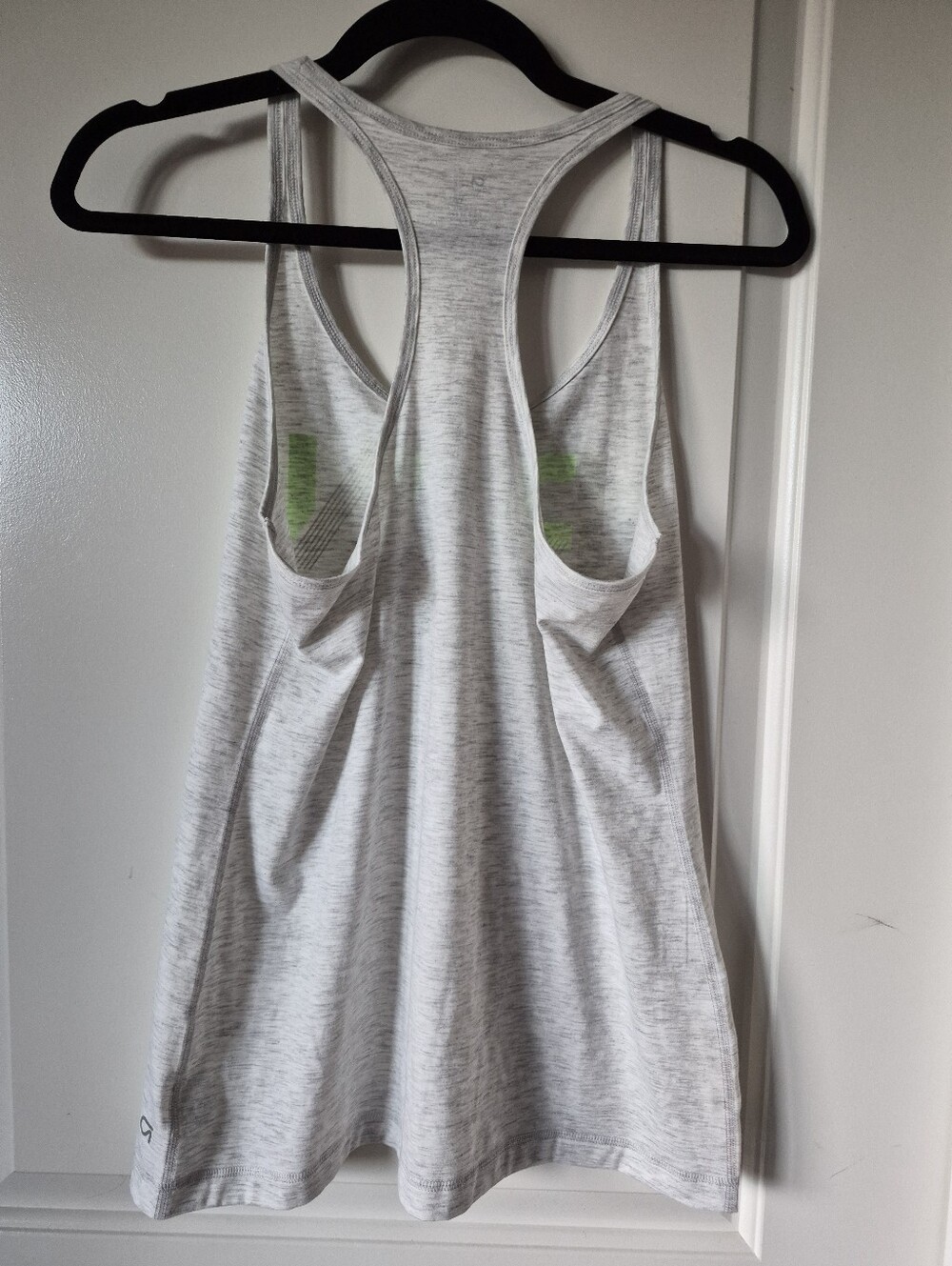 Performance RUN Graphic Racerback Tank - Light Gray / Gold / Neon Green - Picture 4 of 7